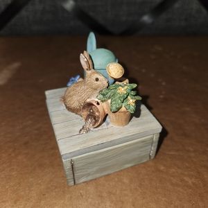 Hallmark Marjolein Bastin Bunny Rabbit Watering Can Flower Pots Trinket Box